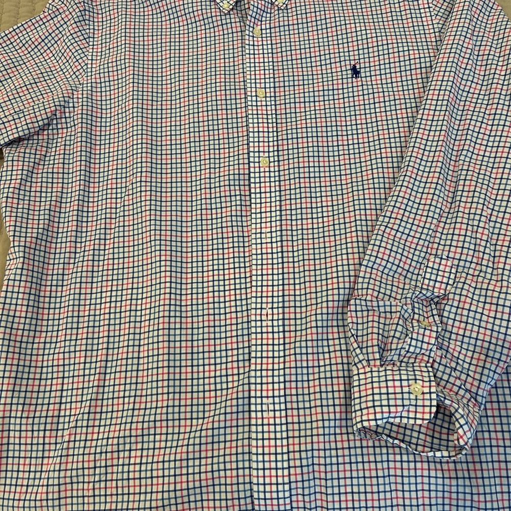 SOLD - Ralph Lauren Blue and pink Checkered Shirt size XXL